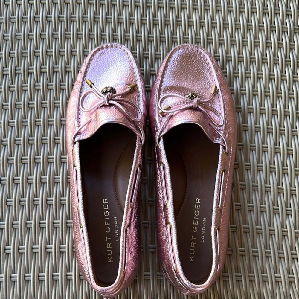 Kurt Geiger Pink Metallic Flats